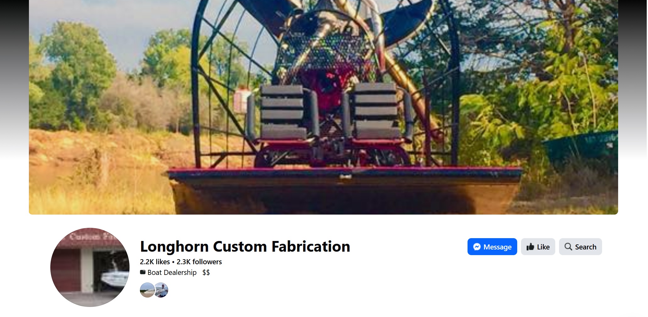 Longhorn Custom Fabrication Facebook page screenshot
